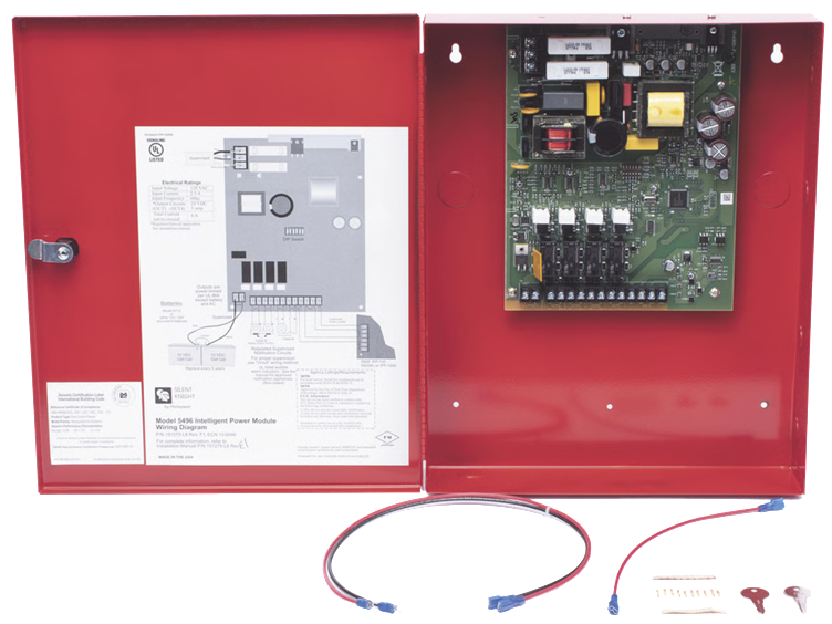 FUENTE DE ALIMENTACION REMOTA | DIRECCIONABLE | 6 AMPERES | 4 SALIDAS NAC O AUXILIAR DE 24 VCC | GABINETE ROJO | SILENT KNIGHT