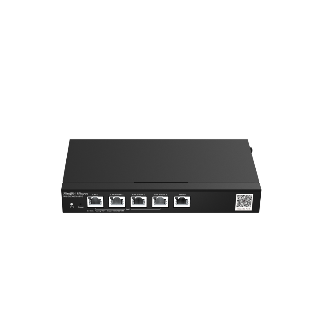 GATEWAY ROUTER RUIJIE 5 PUERTOS GIGABIT CLOUD MANAGED, 4 POE/POE+POTENCIA TOTAL 60W, SOPORTA HASTA 3 WAN 300 USUARIOS  ANCHO DE BANDA 1.5 Gbps