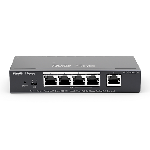 SWITCH CLOUD L2 ADMINISTRABLE 5 PUERTOS GIGABIT SMART , 4 POE/POE+ 54W, 1 PUERTO GIGABIT DESKTOP, REINICIO INDIVIDUAL POR PUERTO, 16VLAN