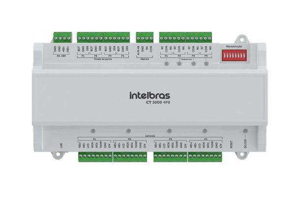 4682071 | PANEL DE ACCESO | 4 PUERTAS | 100.000 USUARIOS | 3.000 BIOMETRIAS | 100.000 TARJETAS | 100.000 CONTRASEÑAS | INTELBRAS