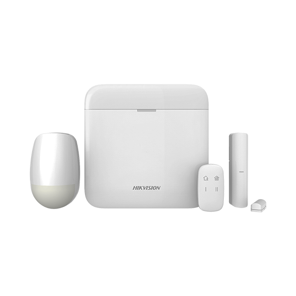 KIT ALARMA HIKVISION AX HÍBRIDA PRO (433MHZ) INCLUYE: DS-PHA64-LP -2 DS-PK1-LRT-HWB - 1 DS-PD1-MC-WS - 1 DS-PDP18-EG2 - 2 DS-PKF1-WB - 1 DS-PT-M1