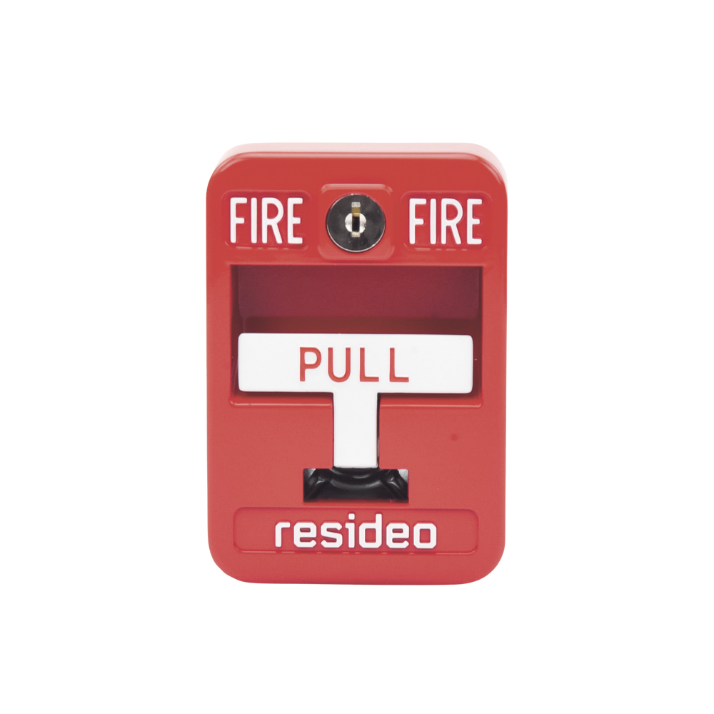 ESTACION MANUAL DE JALÓN CONTRA INCENDIO DE ACCIÓN SIMPLE | RESET CON LLAVE | CUMPLE ADA | CARCASA DE ALUMINIO FUNDIDO | INCLUYE DOS TUBOS ROMPIBLES (UNO INSTALADO, UNO DE REPUESTO) | RESIDEO