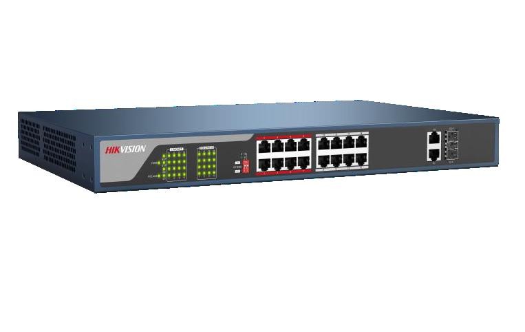 SWITCH POE 16 PUERTOS GIGABIT + 2 PUERTOS SFP | Budget 125W