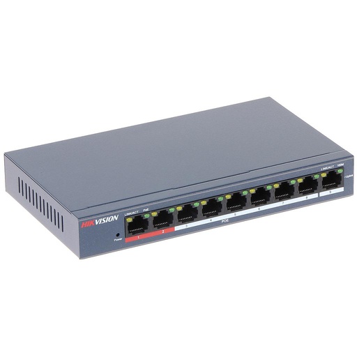 [HK-DS-3E0109P-E/M(B)] SWITCH POE 8 PUERTOS 10/100Mbps | 300m