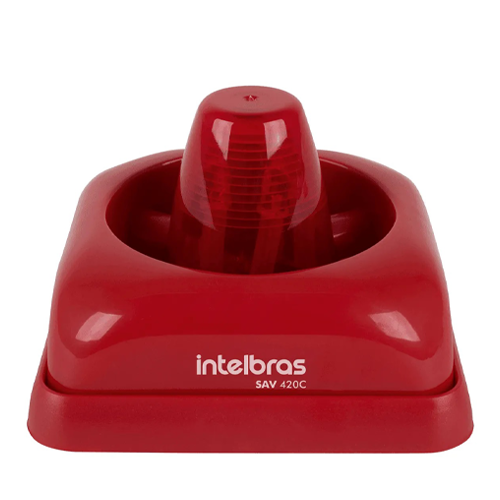 [IN-SAV-420C] 4615031 | LUZ ESTROBOSCOPICA COLOR ROJA + SIRENA CONVENCIONAL PARA INCENDIO | INTELBRAS