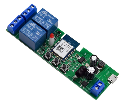 [VIP-SRM] MODULO RELE SMART WIFI 2.4GHZ DE DC/AC 7V-32V /2200W/10A /USB 5V/ BLUETOOTH /MODULO DE RELAY 2CH RF