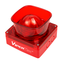 Sirena electrónica con luz estroboscópica 24 VDC para alarma contra incendio – uso exterior | Vipertek